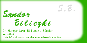 sandor biliczki business card