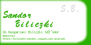 sandor biliczki business card